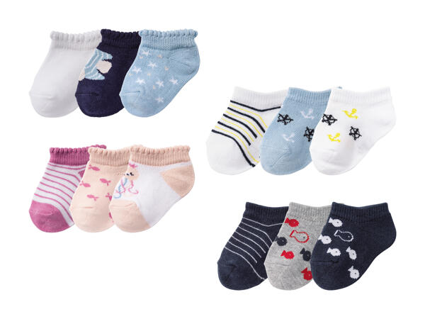 Socquettes pour bébé, 3 paires