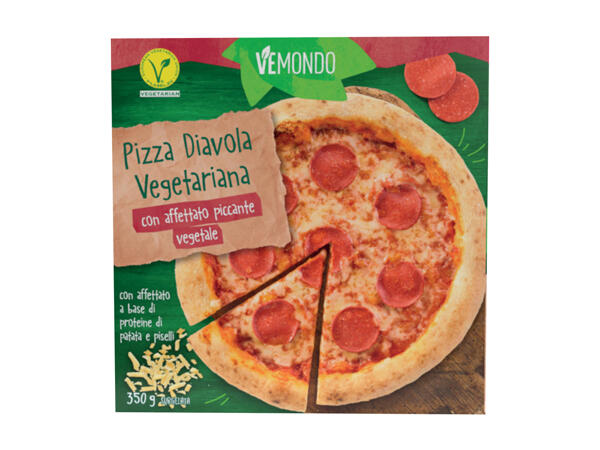 Pizza Diavola with spicy vegetarian slices