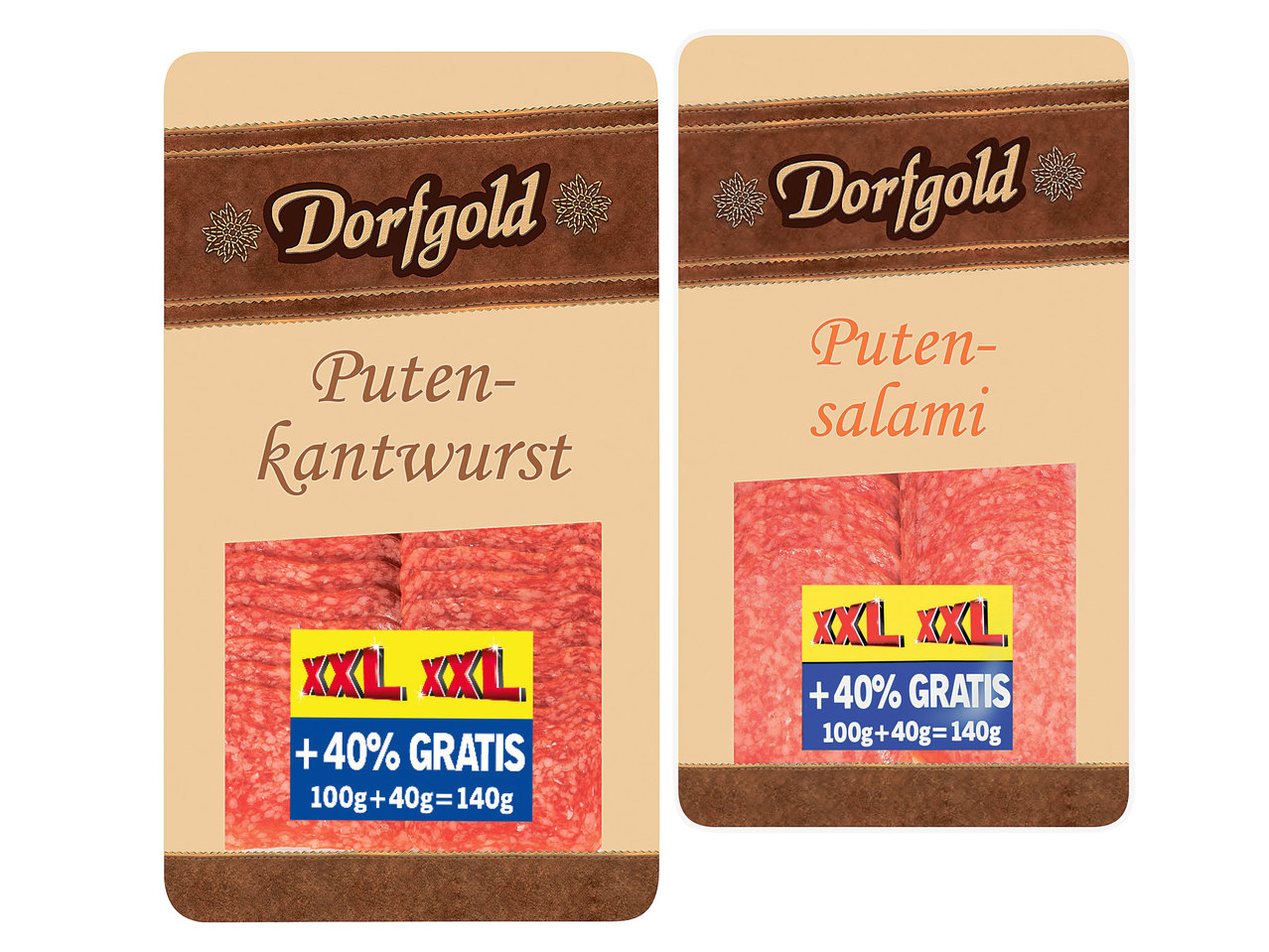 DORFGOLD Putenrohwurst 100 g + 40 g gratis