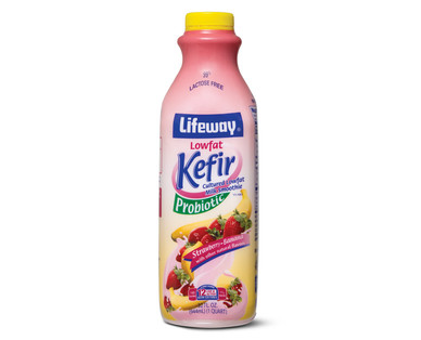 Lifeway Strawberry Banana or Madagascar Vanilla Lowfat Kefir