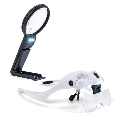 MAGINON Lupenbrille und Lupe mit LED