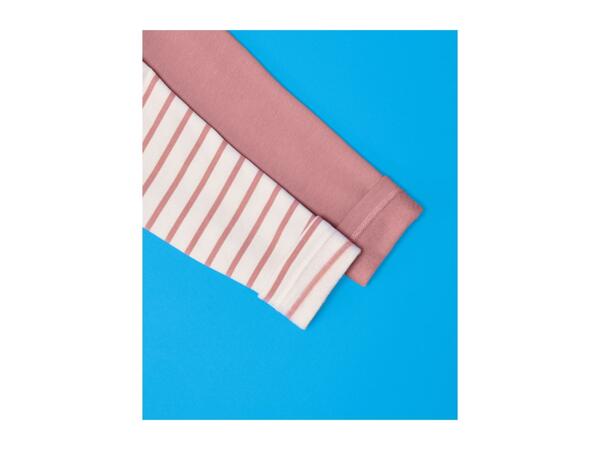 Lupilu Kids' Pink & Striped Thermal Leggings - Pack of 2