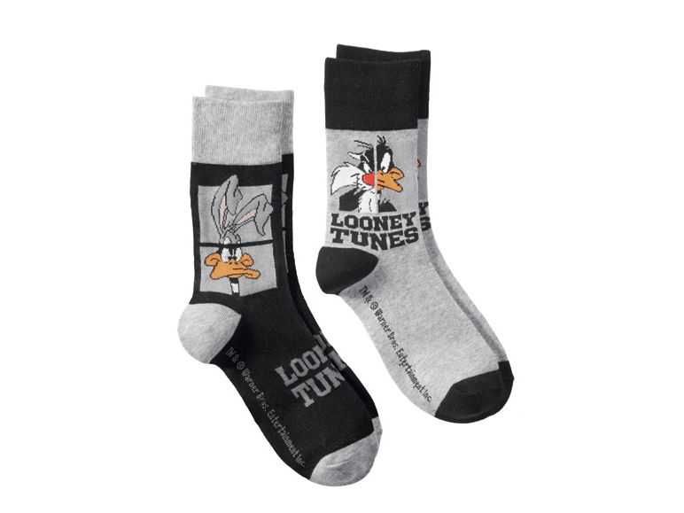 Men's Socks, "Looney Tunes, Garfield, Homer Simpson", 2 pairs