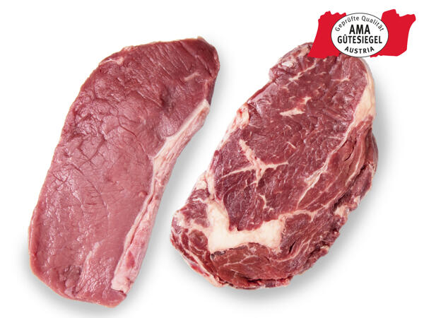 Frisches Rumpsteak oder Rib-Eye-Steak