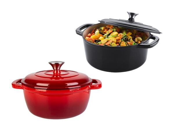 Cocotte ronde en fonte laquée