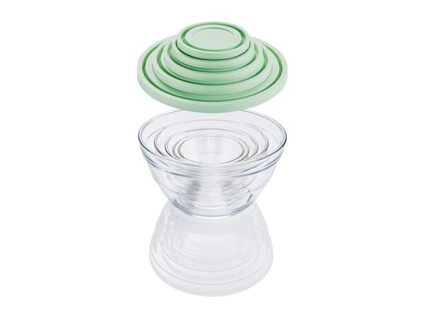 Livarno Home Glass Bowl Set - 5 Pack - Green
