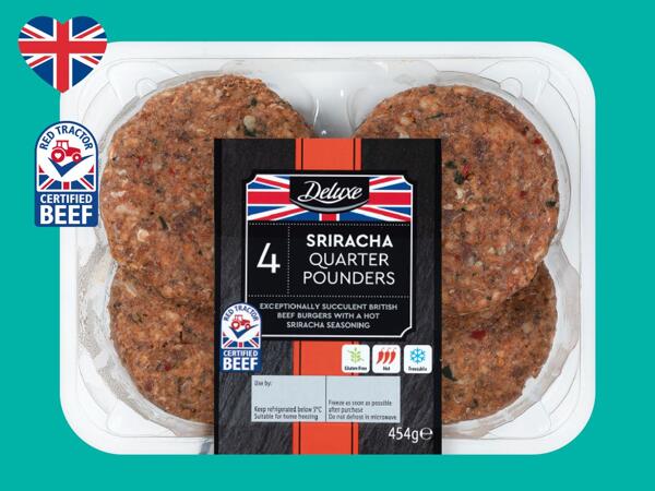 Deluxe British Sriracha Burgers