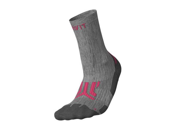 CRIVIT Adults' Pink & Grey Premium Walking Socks