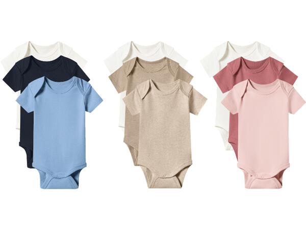 Babybody av ekologisk bomull, 3-pack