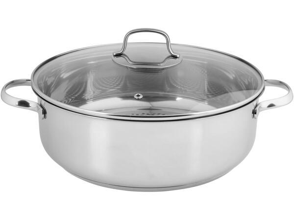 Stainless steel pot with glass lid ø 28cm