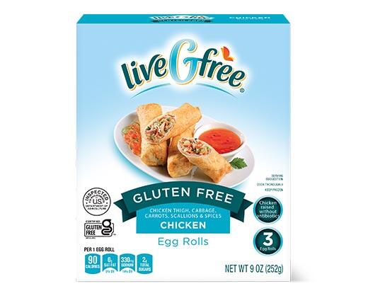 LiveGfree Gluten Free Egg Rolls Chicken Or Vegetable - Aldi - US ...