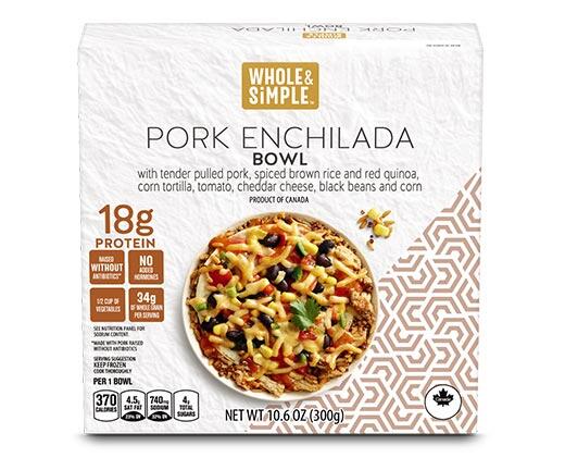 Whole & Simple 
 Chicken or Pork Enchilada Bowl