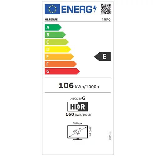 HISENSE 75" (189cm) QLED Smart TV E7Q
