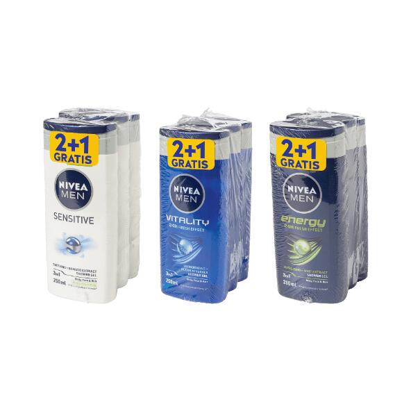 NIVEA(R) 				Duschgel für Herren, 3 St.