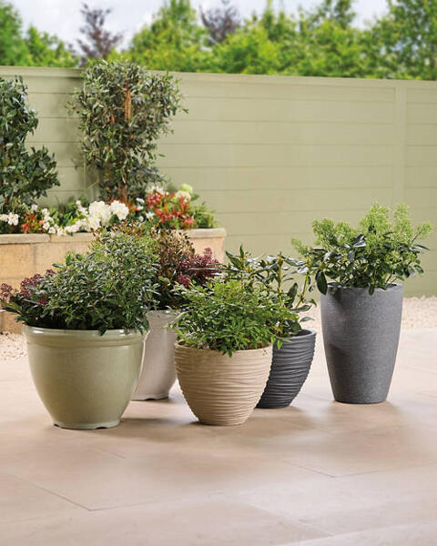 Grooved Plastic Planter
