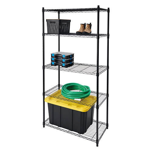 5 Tier Storage Shelf, Black