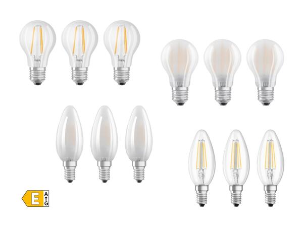 Ampoules à filament E27/​E14 OSRAM, 3 pcs.