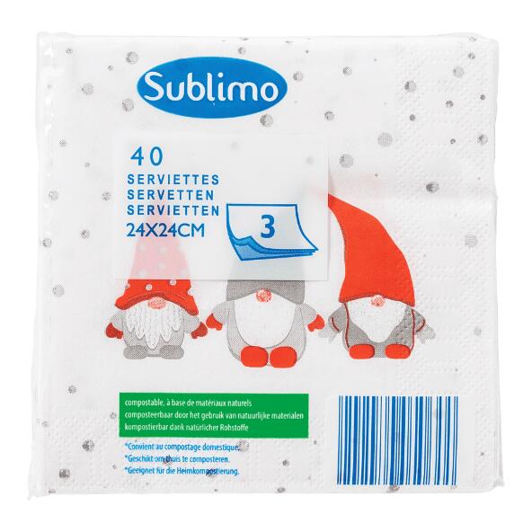 SUBLIMO(R) 				Papierservietten, 40 St.