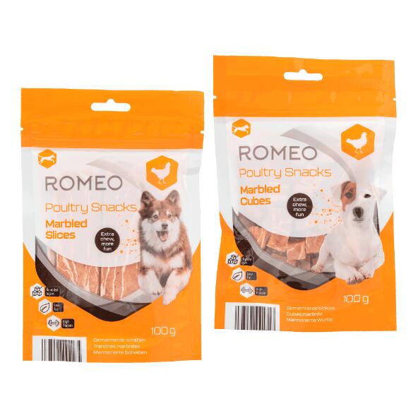 ROMEO(R) 				Geflügelsnacks für Hunde