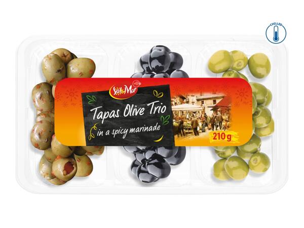 Sol&Mar Tapas Olive Trio in a Spicy Marinade