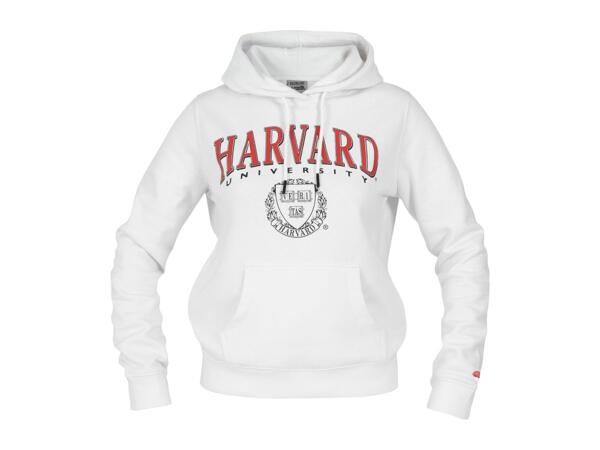 Ladies' White Harvard Hoodie