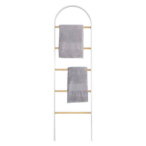 20" x 1.18" x 72" Bamboo Ladder, White