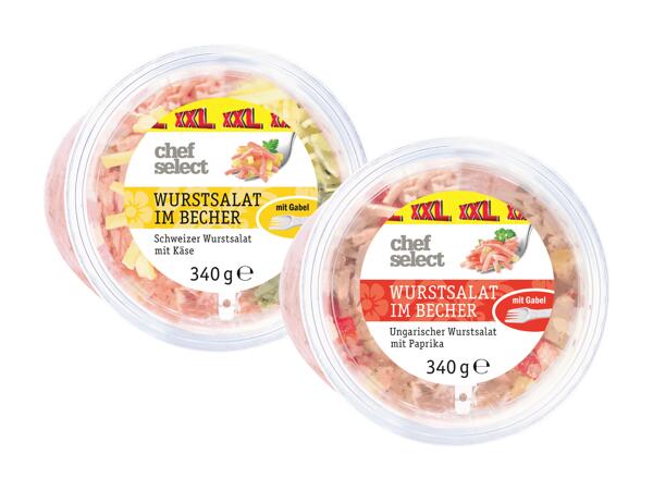 Wurstsalat im Becher