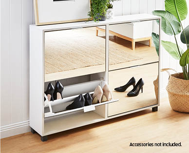 Mirrored Shoe Cabinet