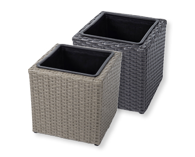 GARDENLINE(R) Kubisches Pflanzgefäss in Rattan-Optik