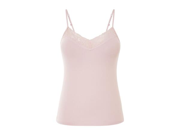 Esmara Ladies' Lace Trim Vest Tops - 3 Pack - Light Pink