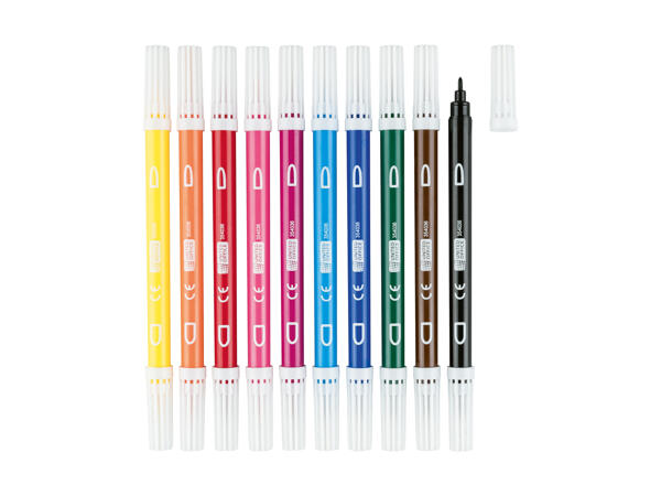 Feutres double pointe, lot de 10