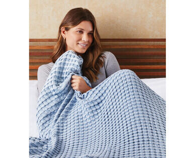 Queen Size Cotton Bamboo Waffle Blanket
