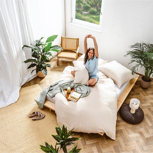 HOME CREATION Sommerdecke mit Leinen