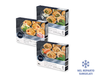 Mini rustici di pasta sfoglia per aperitivi GOURMET SNACKS
