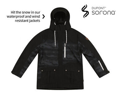Men's Snowboard Jacket - Camo with Black