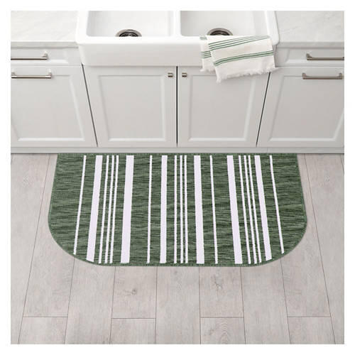 20" x 38" Slice Shaped Kitchen Rug - Green Border