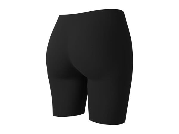 Ladies' Black Ribbed Seamless Anti-Chafing Shorts
