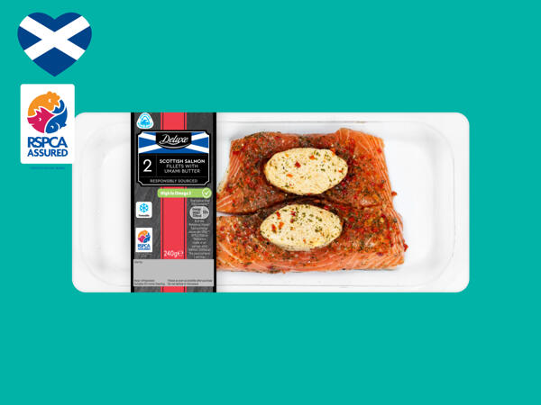 Deluxe 2 Scottish Salmon Fillets with Umami Butter