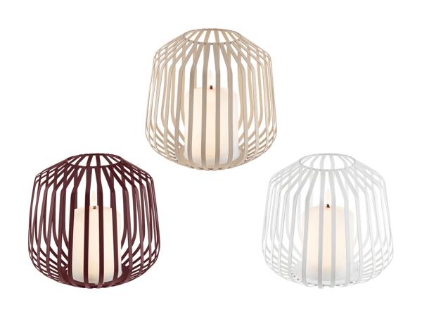 Bougie à LED dans une corbeille métallique