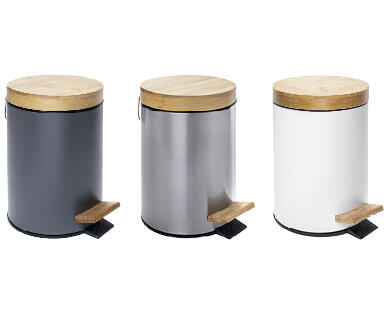 EASY HOME(R) 
 POUBELLE DE SALLE DE BAIN AVEC COUVERCLE EN BAMBOU