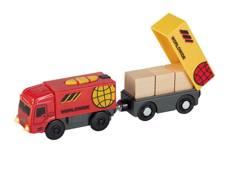 Radio-Controlled Train or Truck for a Wooden Track Game