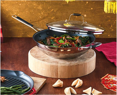 Stainless Steel Wok 28cm with Lid