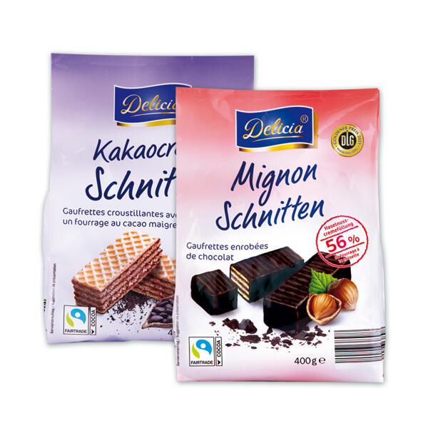 Mignon-/ Kakaocreme Schnitten