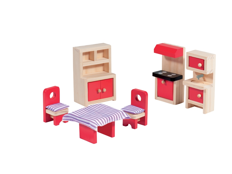 Set mobili in miniatura in legno
