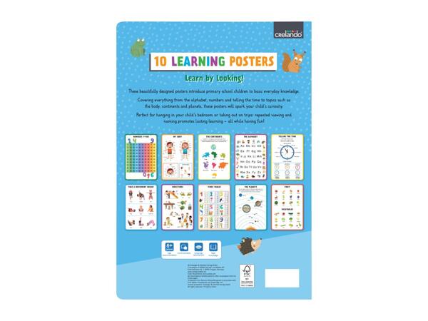 Crelando Primary School Learning Poster Assortment - Set of 10