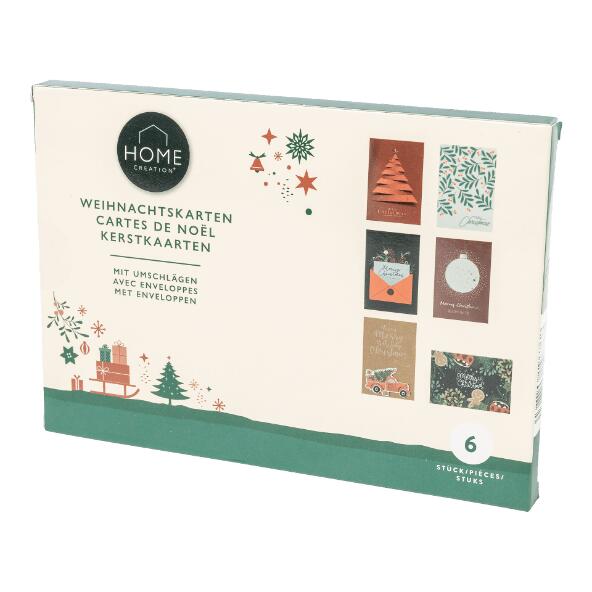 HOME CREATION(R) 				Carte de Noël (6 pcs) ou bon cadeau (2 pcs)