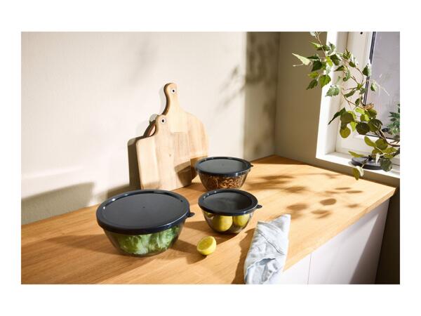 Silvercrest Black Glass Bowl Set - 5 Pieces