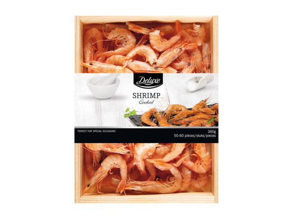 Cooked Shrimp in Wooden box