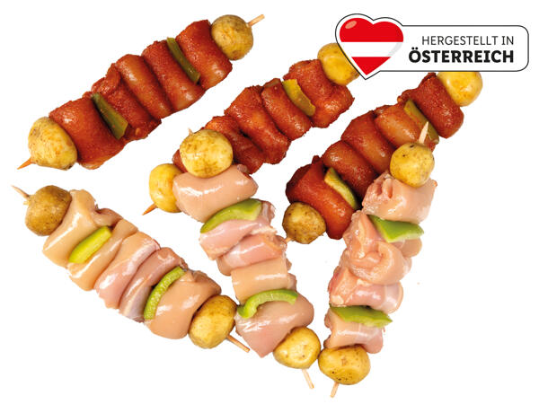 Frische Hendlspieße