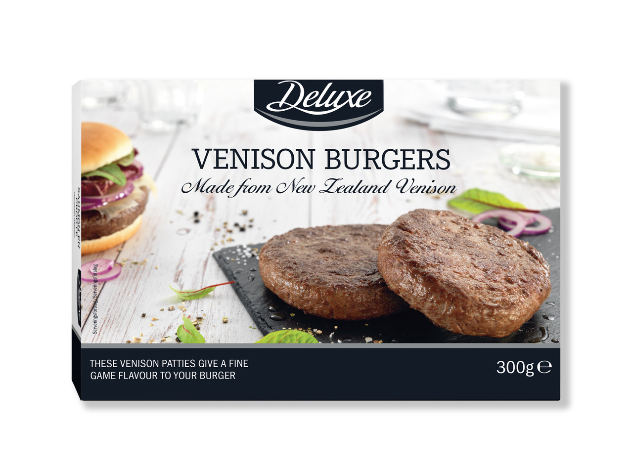 DELUXE Krondyrsburgerbøffer